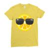 Lemon with Glasses Ladies Fitted T-Shirt