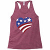disstressed america flag heart Racerback Tank