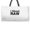 i shoot raw Weekender Totes