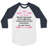 Dear Daddy, Thanks for Being my Dad Baby Boy Letter to Father 3/4 Sleeve Shirt