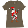 rock star santa claus father christmas Ladies Fitted T-Shirt