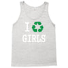 i recycle girls slogan text funny baseball jersey Tank Top