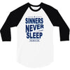 official t shirt mens you me at six sinners never sleep big all sizes 3/4 Sleeve Shirt