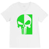 mad engine marvel brand punisher scar glow in the dark V-Neck Tee