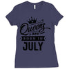 Queens Are Born In July Ladies Fitted T-Shirt