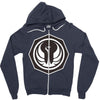 white and black Zipper Hoodie