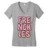 donut frenchies Women's V-Neck T-Shirt