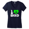 i love weed fun Women's V-Neck T-Shirt