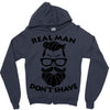 real man dont shave Zipper Hoodie
