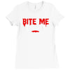 bite me halloween vampire teeth Ladies Fitted T-Shirt