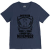Never Underestimate Dog Rescuer Who Was Born November V-Neck Tee