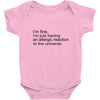 the oc allergic reaction Baby Bodysuit