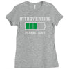 low battery introvert pun humor Ladies Fitted T-Shirt
