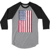 t-rex vintage american flag 3/4 Sleeve Shirt