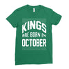 kings are born in october Ladies Fitted T-Shirt