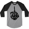 middle finger skeleton bone skull grafitti art 3/4 Sleeve Shirt