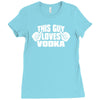 this guy loves vodka Ladies Fitted T-Shirt