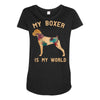 my boxer is my world Maternity Scoop Neck T-shirt