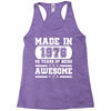 made in 1978 40 years of being awesome Racerback Tank