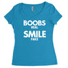 boobs real smile fake Women's Triblend Scoop T-shirt