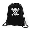onepiece  straw hat crew flag luffy pirates anime Drawstring Bags