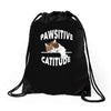 pawsitive catitude Drawstring Bags