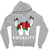 equality white Zipper Hoodie