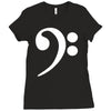 bass cleff funny Ladies Fitted T-Shirt