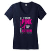I Wear Grey For My Best Friend (Brain Cancer Awareness) Women's V-Neck T-Shirt