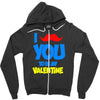 moustache you to be my valentine Zipper Hoodie