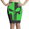 mad engine marvel brand punisher scar glow in the dark Pencil Skirts