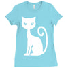 white cat funny Ladies Fitted T-Shirt