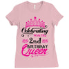 Celebrating With the 2nd Birthday Queen Ladies Fitted T-Shirt