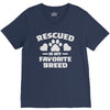 rescued is my favorite breed V-Neck Tee