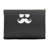 hipster glasses and moustache Accessory Pouches