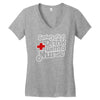 safety first drink with a nurse Women's V-Neck T-Shirt