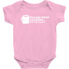 please stop talking it's too early coffee Baby Onesie