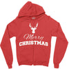 buck merry christmas Zipper Hoodie
