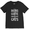 read books drink coffee eat chocolate pet cats V-Neck Tee