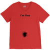 i'm fine gunshot V-Neck Tee