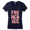 donut frenchies Women's V-Neck T-Shirt