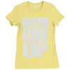 never give up (2) Ladies Fitted T-Shirt