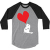 bird love heart animal graph note music party pop art gift 3/4 Sleeve Shirt
