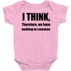 i think funny t shirt humor geek humor smart tee s 3xl Baby Onesie