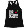 bears beets battlestar galactica Racerback Tank