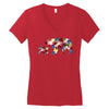 mama bear baby bear floral Women's V-Neck T-Shirt