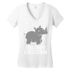 chubby unicorn rhino Women's V-Neck T-Shirt