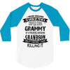 Super Cool Grammy Of A Freaking Awesome Grandson 3/4 Sleeve Shirt
