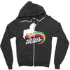 totally straight funny rainbow unicorn gay pride novelty fashion Zipper Hoodie