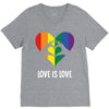 Love Is Love LGBT Rainbow Heart V-Neck Tee